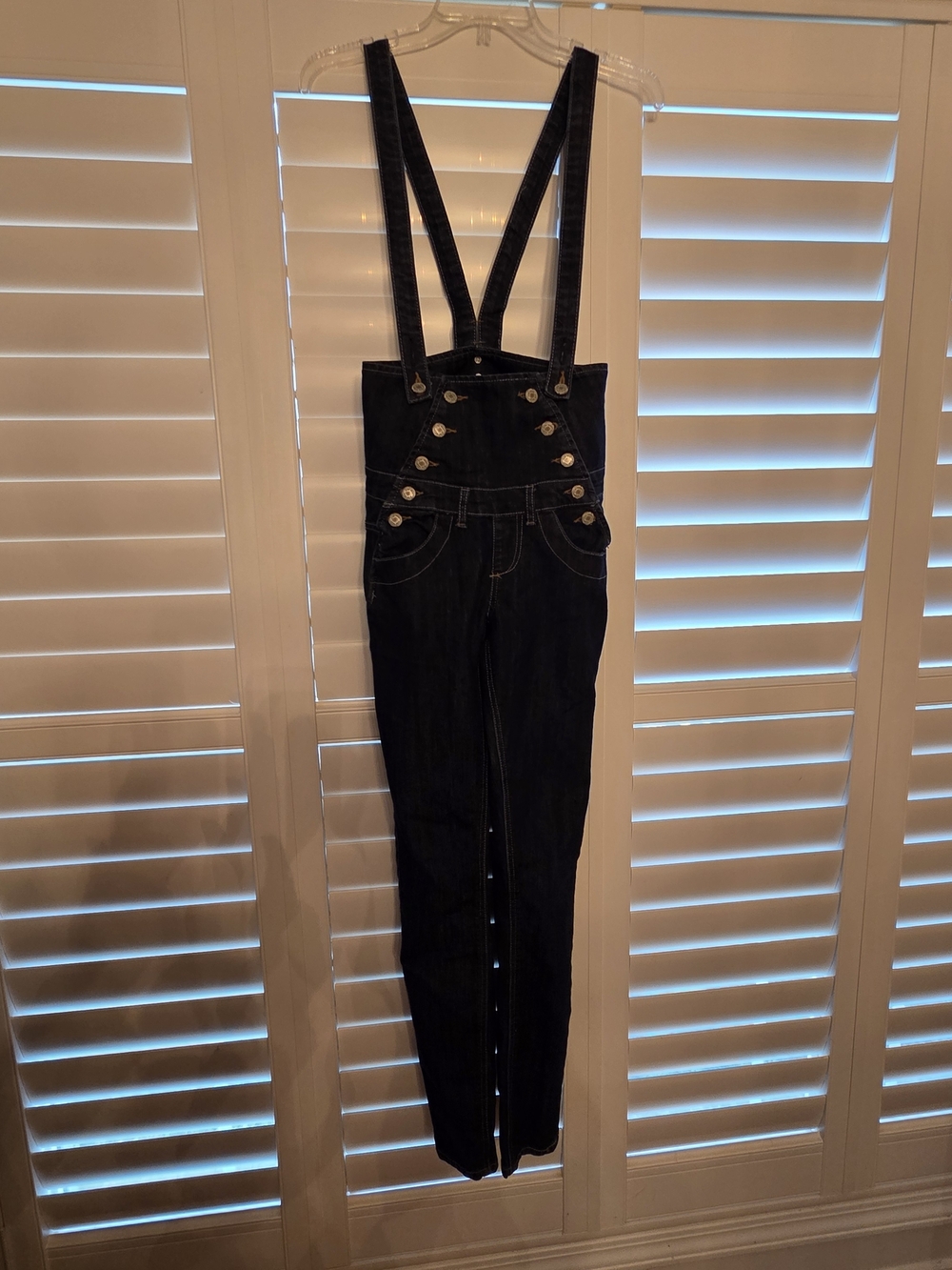 Almost Famous Black Denim Overall Jeans with Button Detail - Picture 9 of 11